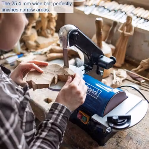Scheppach BTS700 Blue Benchtop Belt and Disc Sander with 125mm Disc and 25.4mm Belt – 5