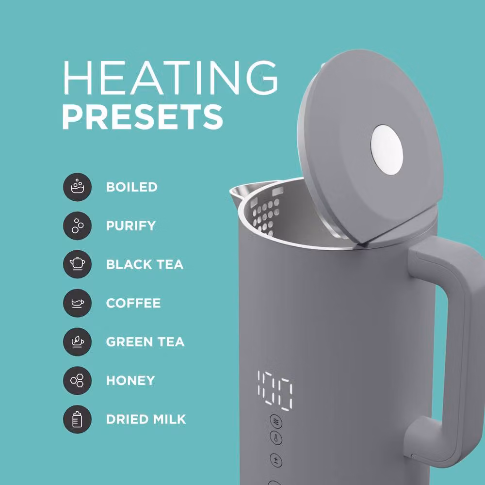 DMD Collective 1.5L Smart Kettle with Wi-Fi, App and Voice Control, Touchscreen and Keep Warm Function, 2200W, Grey – 4
