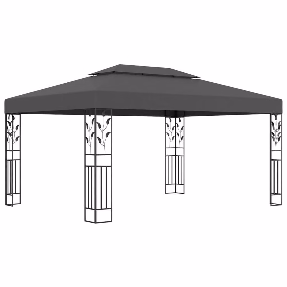 Berkfield Home Double Roof Gazebo in Anthracite, W: 300 cm, D: 300 cm, H: 273 cm – 2