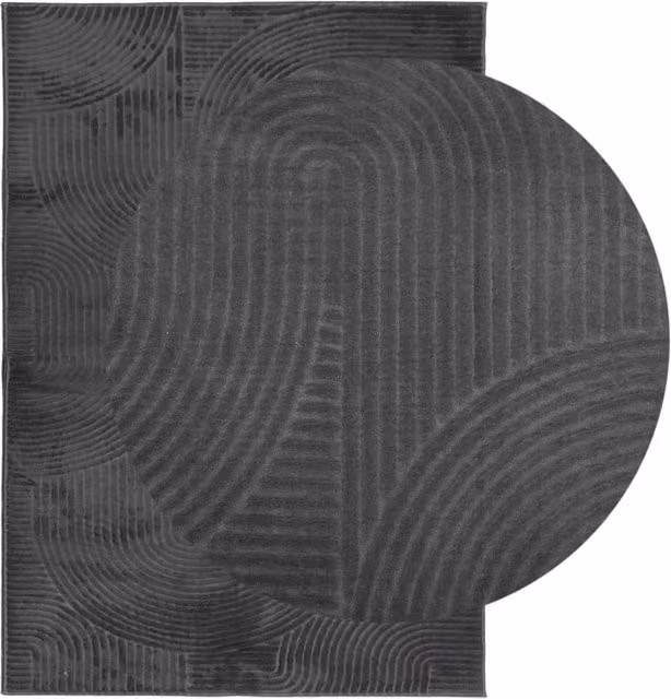 Berkfield Home IZA Short Pile Scandinavian Style Rug in Anthracite Grey, W: 140 cm, L: 200 cm