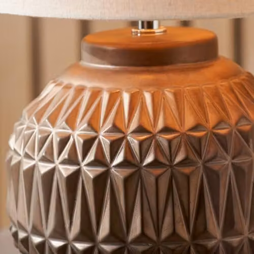 Pacific Lifestyle Bronze Ceramic Table Lamp with Fabric Shade – 3