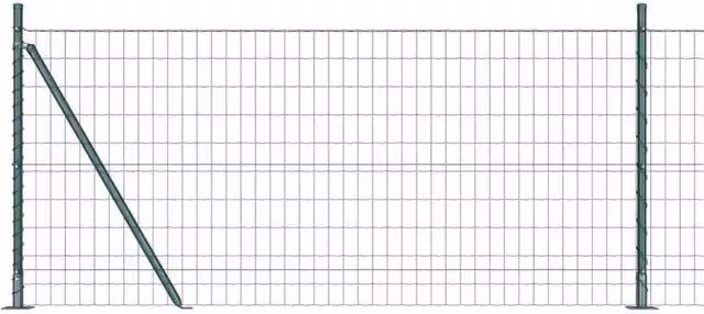 Berkfield Home Euro Fence in Green Galvanised Steel with 13 Flanged Posts, 0.8 x 25 m – 1