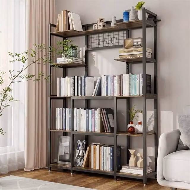 NESTLUNE XL Heavy Duty Industrial Storage Shelf and Display Rack in Black and Brown, H 170 x W 100 x D 100 cm – 1