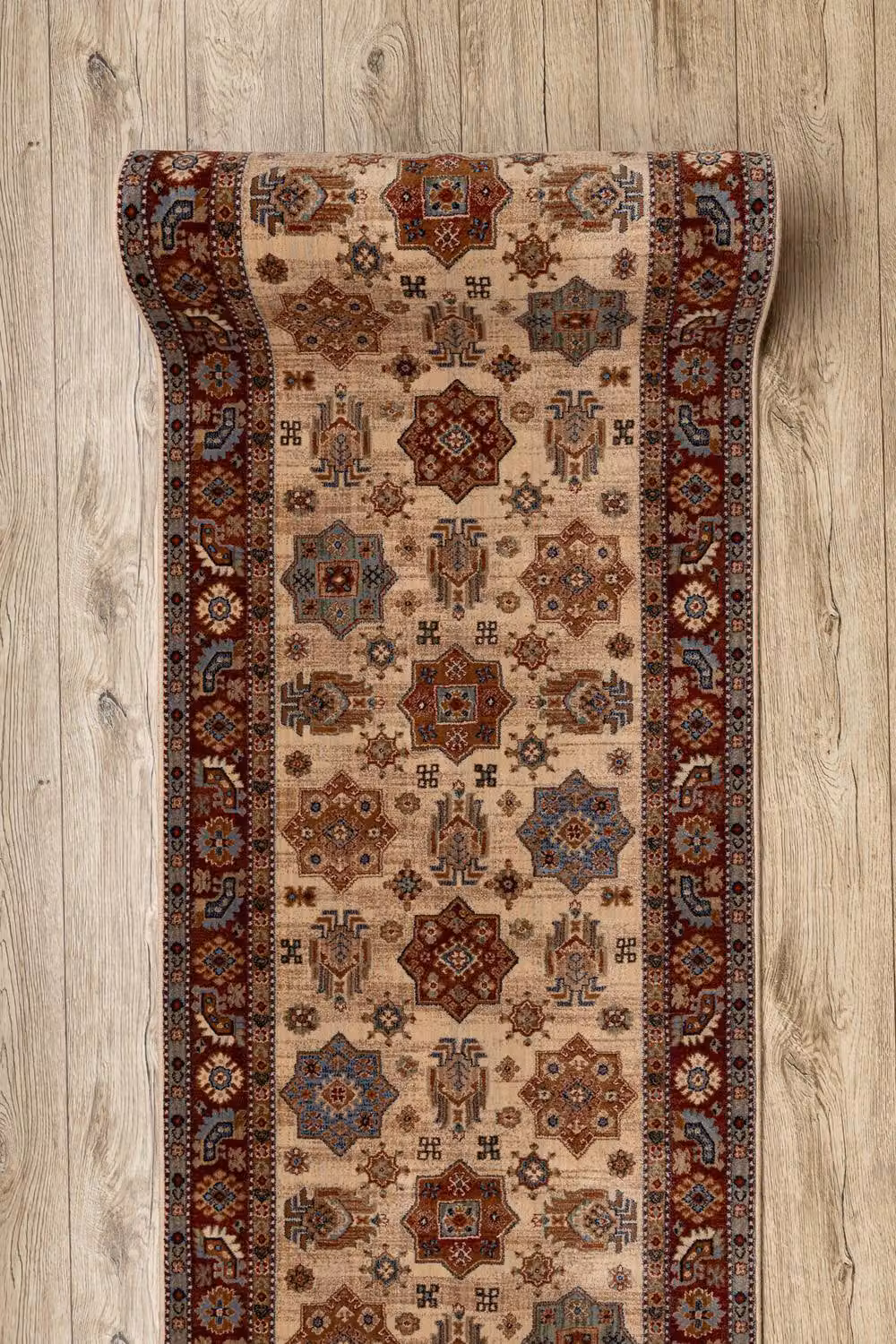 RugsX Keshan Oriental Wool Runner in Beige, W/D: 90 x 110 cm – 4