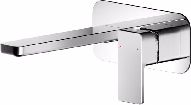Balterley Square Wall Mounted Two Tap Hole Basin Mixer Tap with Back Plate in Chrome Silver