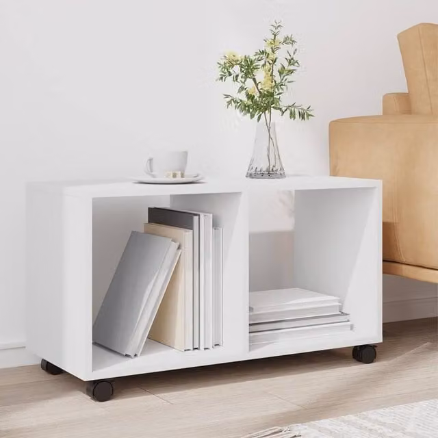 Berkfield Home vidaXL Rolling Cabinet in White, W/D/H: 72 x 33 x 42.5 cm – 1