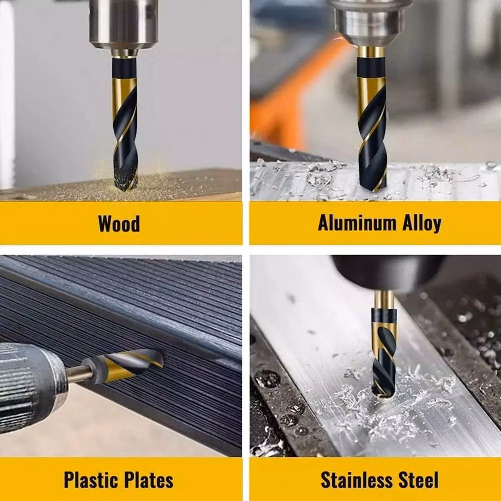 SPETLEK 8mm Cobalt HSS Steel Twist Drill with Reduced Shank in Black and Gold, W: 40 mm, H: 1000 mm – 5