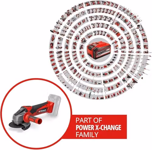 Einhell Power X-Change 18V Cordless Angle Grinder, Red and Black, 115mm Disc – 2