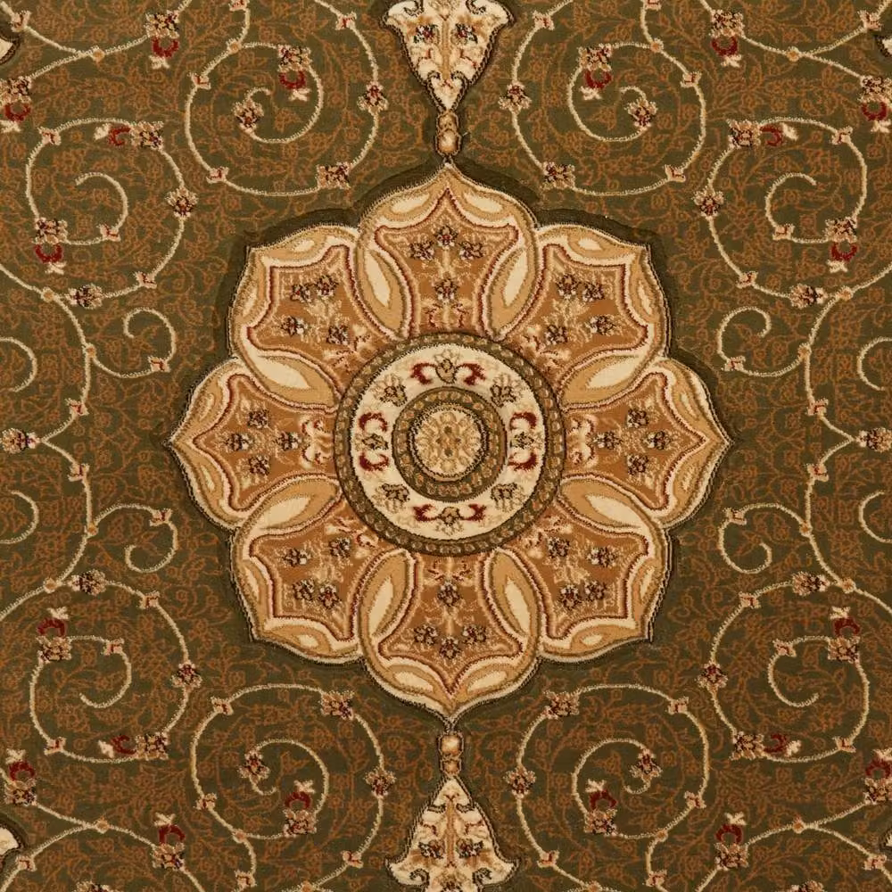 The Rug Shop UK Traditional Floral Stain-Resistant Area Rug in Green, W: 280 cm, D: 380 cm – 3