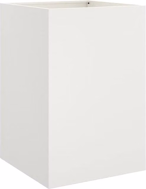 Berkfield Home Steel Planter Tub, White, W: 52 cm, D: 48 cm, H: 75 cm – 1