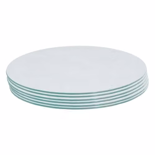 Harbour Housewares Set of 6 Round White Glass Placemats, Diameter: 30 cm