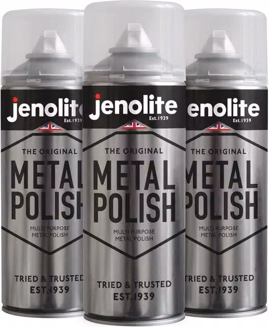 Jenolite Metal Polishing Foam Spray in Yellow and Silver