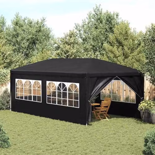 vidaXL Party Tent with Windows in Anthracite and Black, W: 6 m, D: 3 m, H: 2.55 m – 2