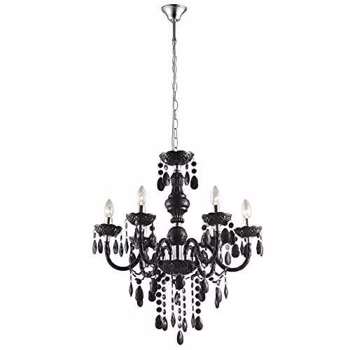 Globo Lighting Cuimbra I Acrylic Decor Suspended Pendant Light, Black and Chrome