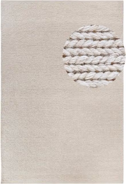 Villeroy & Boch 1748 Francois Natural White Oval Wool Rug W: 160 cm, L: 230 cm