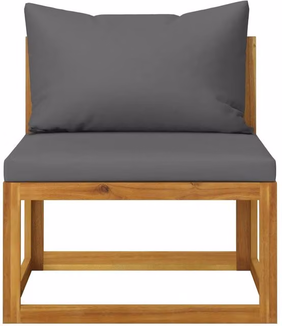 Berkfield Home 3 Piece Acacia Wood Garden Lounge Set with Grey Cushions