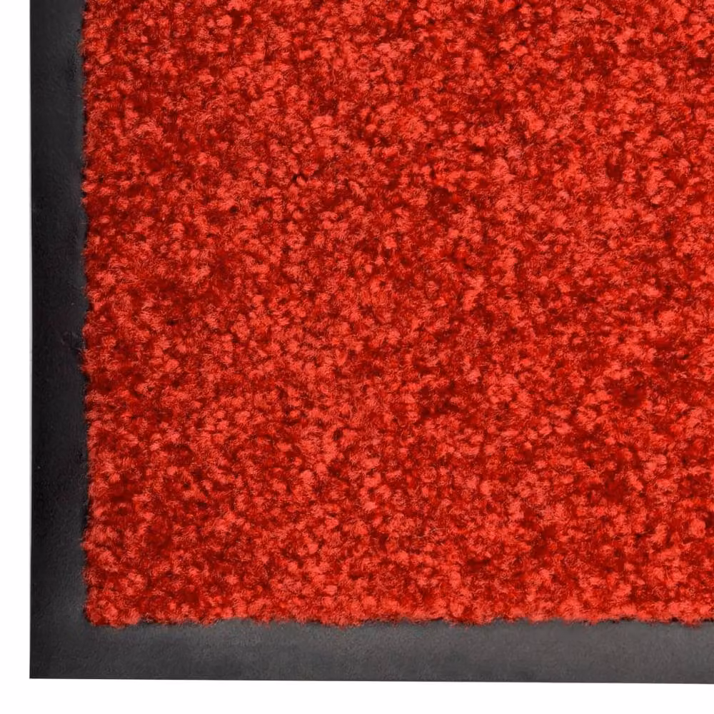 Berkfield Home Washable Non-Slip Red Doormat W: 60 cm, D: 90 cm – 3