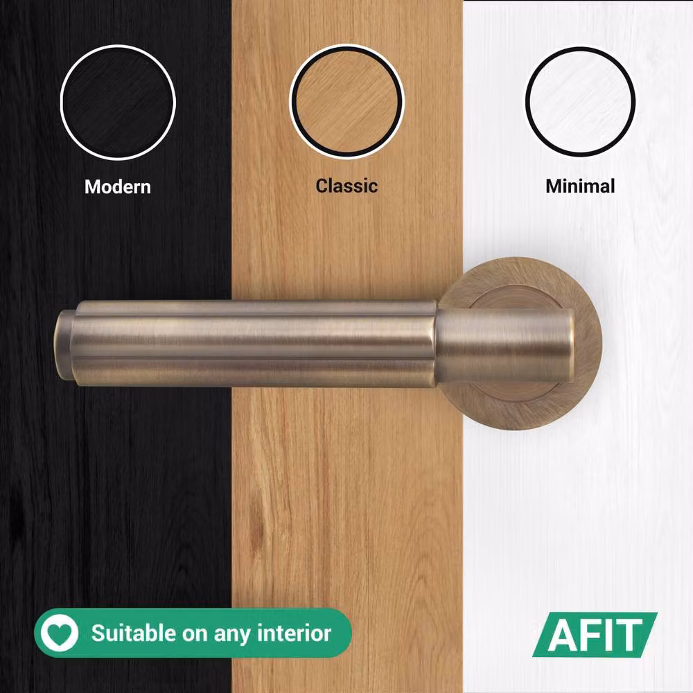 AFIT Antique Brass Door Handle Latch Set in Bronze – 6