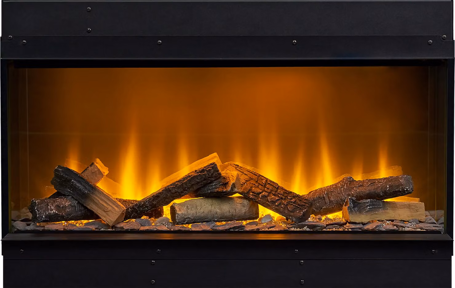 Acantha Aspire 75 Fully Inset Media Wall Electric Fire in Black – 2
