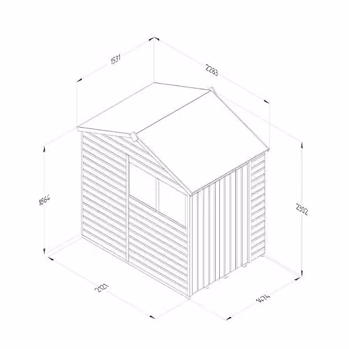 Forest Garden Rustic Wooden Gable Shed in Brown or Green, W/D/H: 152.4 x 121.9 x 213.36 cm – 3
