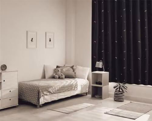 Caecus Travel Moon and Stars Blackout Blinds, Black, W: 130 cm, H: 200 cm – 2