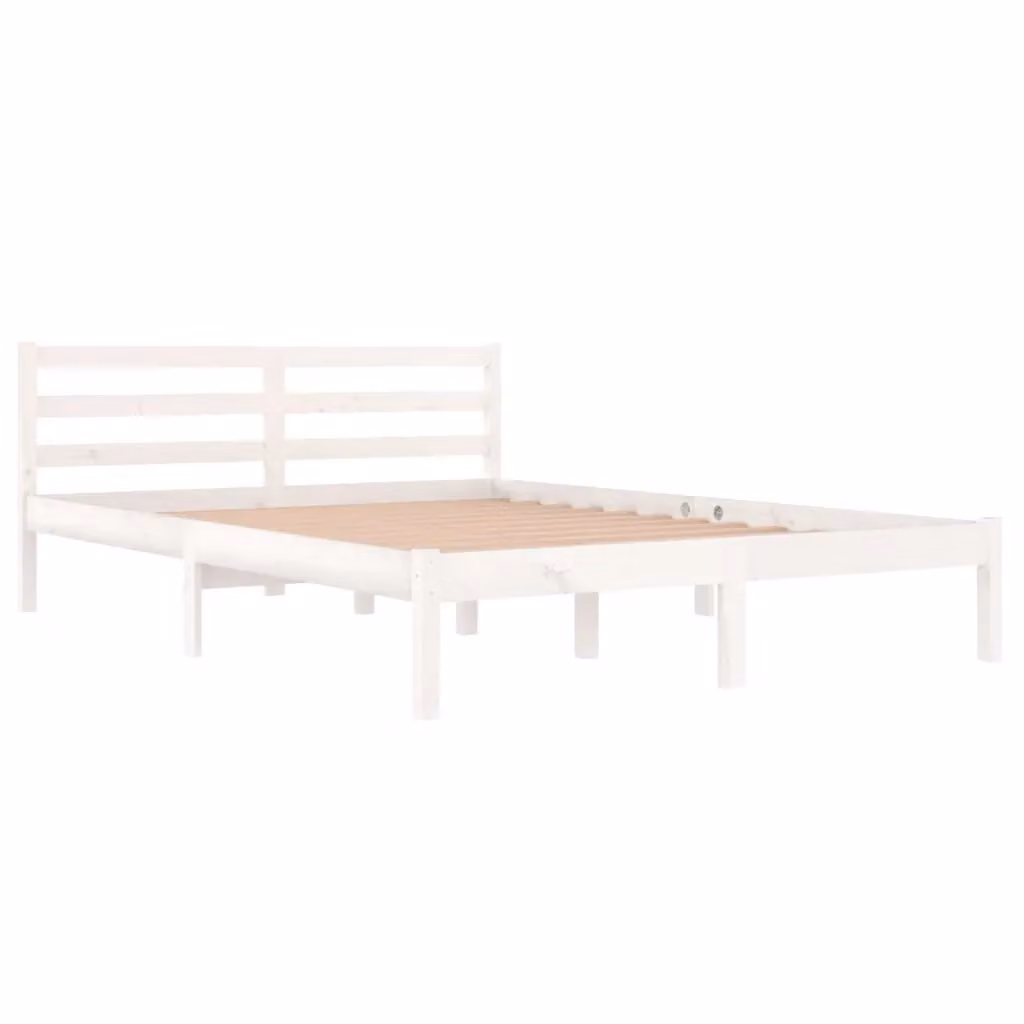 Berkfield Home Rustic Solid Wood Pine Day Bed, White, W: 140 cm, D: 200 cm – 2