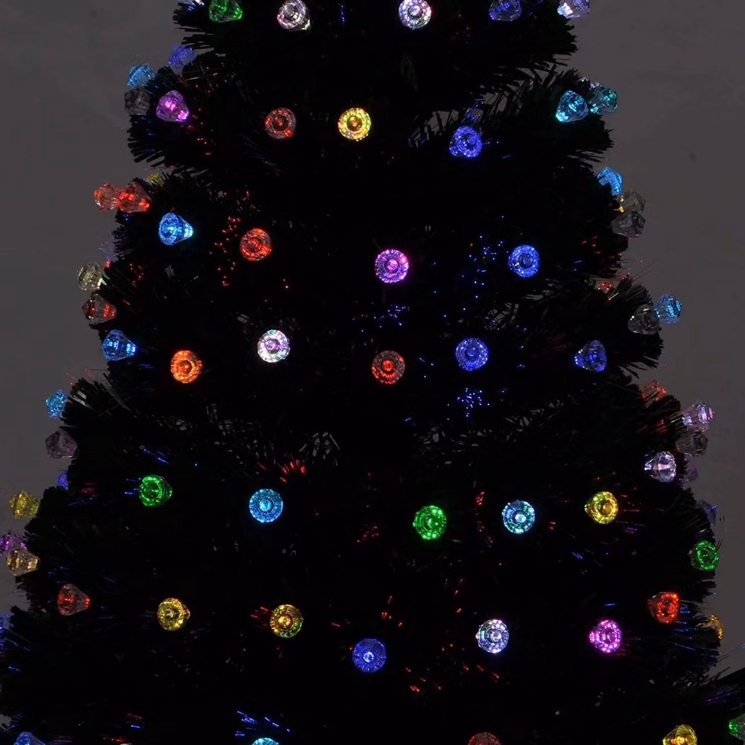 Shatchi Diamonds Fibre Optic LED Pre-Lit Christmas Tree in Green with Multicolour Lights, Height: 120 cm – 7