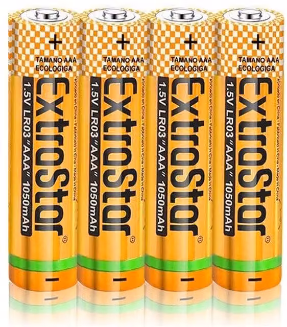 ExtraStar AAA Alkaline Batteries 1.5V, 4 Pack, Gold
