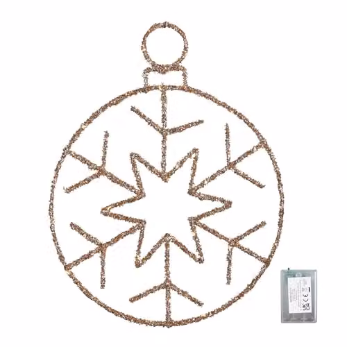 Samuel ALEXANDER Gold Christmas Snowflake Ball with Warm White Twinkling LEDs, Diameter: 49 cm – 3