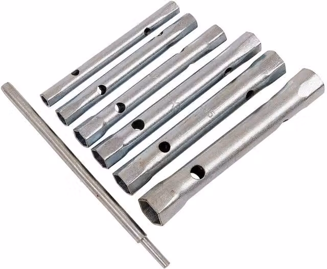 Amtech Box Spanner and Tommy Bar 6-Piece Set in Silver and Multicolour
