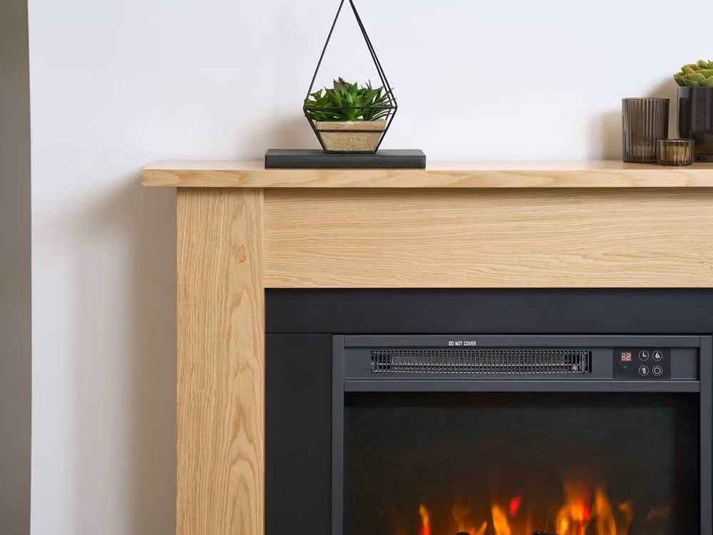 Adam Fires & Fireplaces Sureflame Banbury Electric Fireplace Suite in Oak and Black – 2