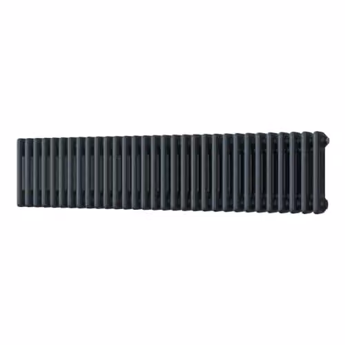 Alpha Anthracite 3 Column Traditional Cast-Iron Style Steel Radiator with Feet, W: 1355 mm, H: 300 mm – 2