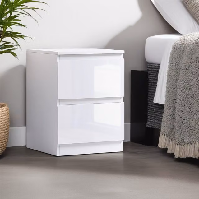 FWStyle Modern Gloss White Chest of Drawers
