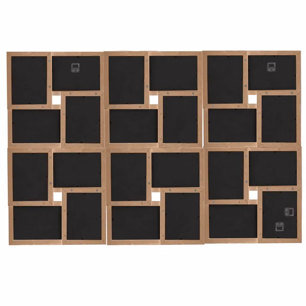 Berkfield Home Modern Rectangular Collage Photo Frame, Brown, for 24 Pictures, W/H: 13 x 18 cm – 3