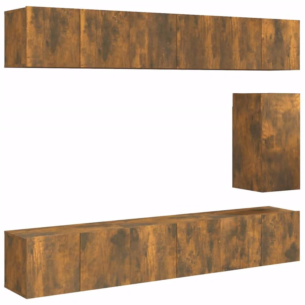 Berkfield Home Classic 7 Piece TV Cabinet Set in Brown Smoked Oak Engineered Wood – 3
