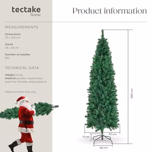 tectake Artificial Christmas Tree in Green, 200 cm – 6