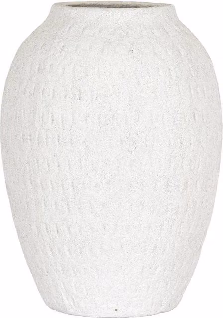 Hill Interiors Ashen Tall Ceramic Vase in White, H 35 cm x W 24 cm x D 24 cm