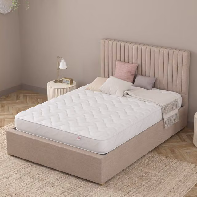 Catherine Lansfield Bonnell Luxe White Hybrid Memory Foam Mattress, W/D/H: 90 x 200 cm