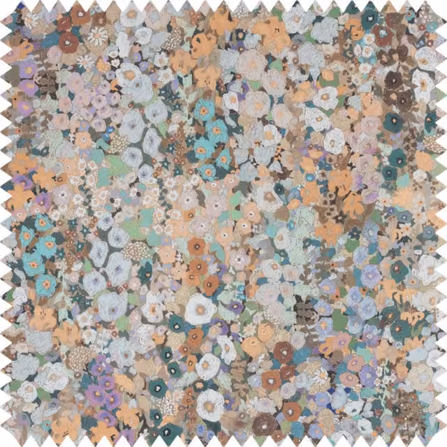 House of Hackney Hollyhocks Prairie Organic Cotton Linen Multicolour Fabric