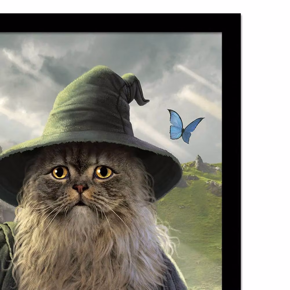 Vincent Hie Catdalf Framed Green Animal Illustration Poster – 2