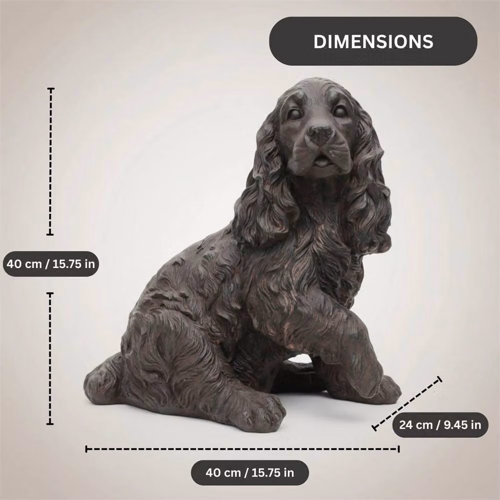 Havendro Cocker Spaniel Dog Statue Garden Ornament in Brown and Bronze – 2