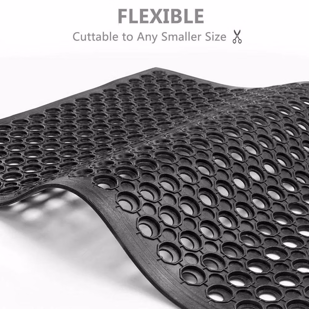 Nordara Heavy Duty Non Slip Rubber Mat in Black, W 150 cm x D 100 cm – 4