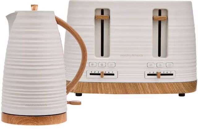 Morphy Richards White Ceramic Clay Kettle and Toaster Set – 1