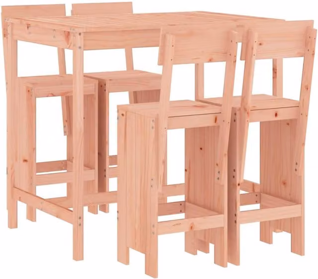 Berkfield Home 5 Piece Garden Bar Set in Light Brown Solid Douglas Wood – 1