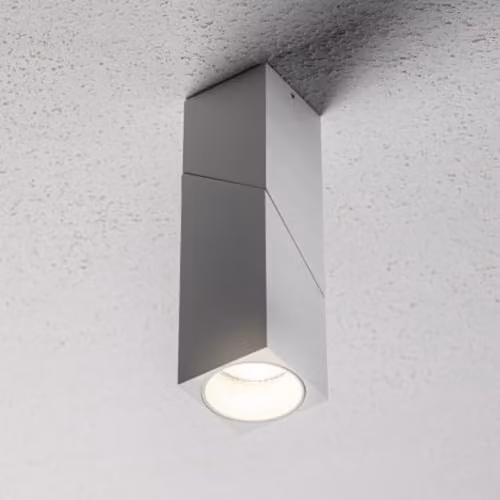 CGC Lighting Aries White Adjustable Square GU10 LED Ceiling Spotlight in Aluminium – 1