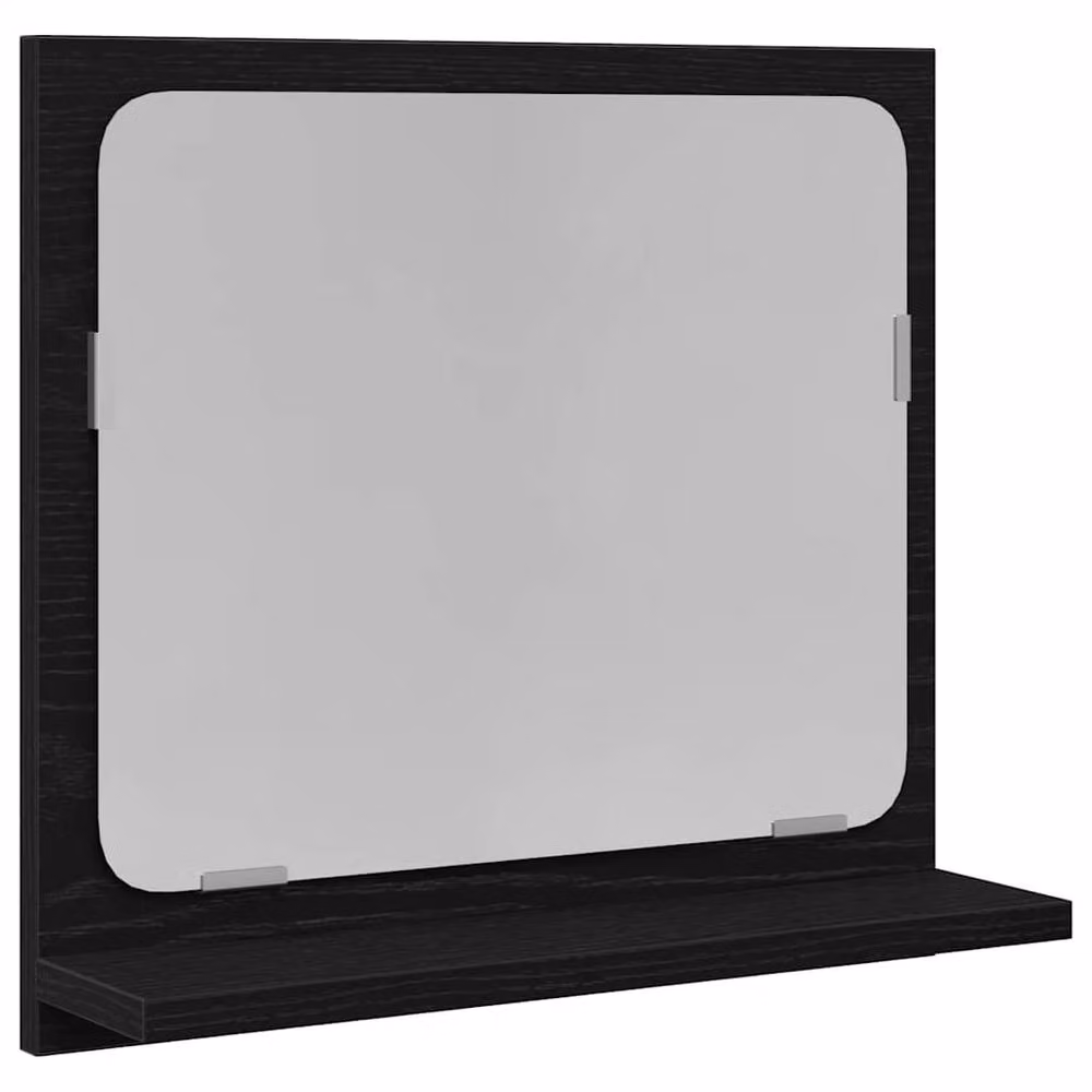 Berkfield Home Beautiful Black Oak Rectangular Bathroom Mirror, W: 40 cm, D: 10.5 cm, H: 37 cm – 2