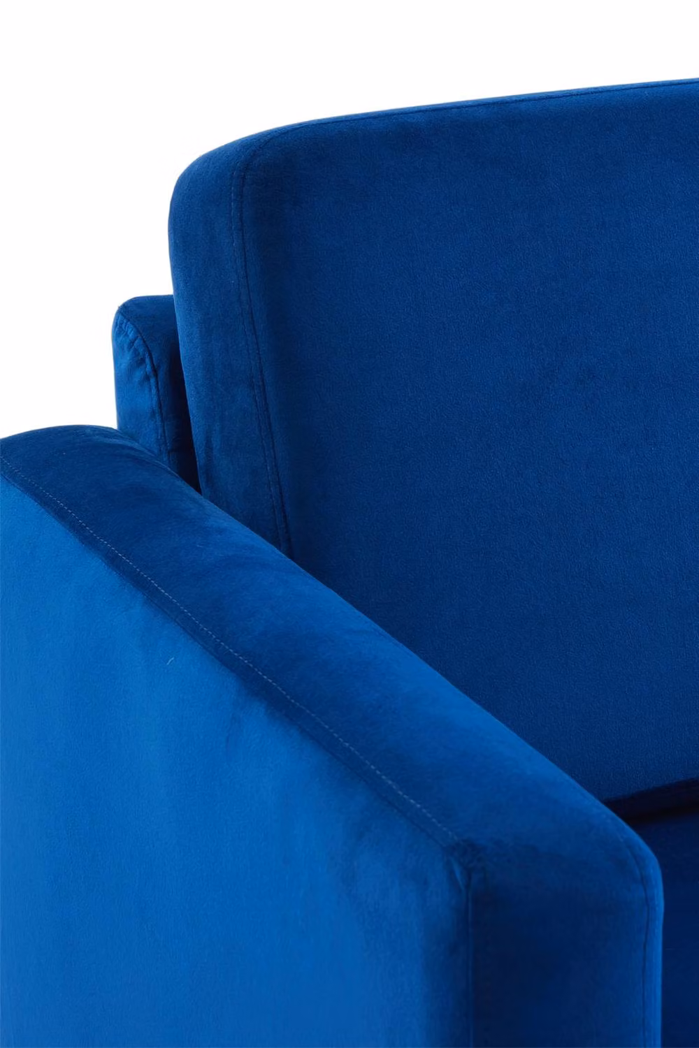 Garden Sanctuary Mid-Century Blue Velvet Single Sofa Armchair – 5
