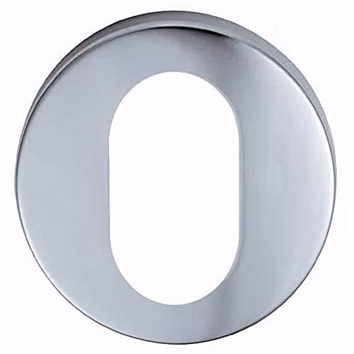 Loops 52mm Oval Profile Open Escutcheon in Brushed Silver Stainless Steel with 8mm Depth and Concealed Fix