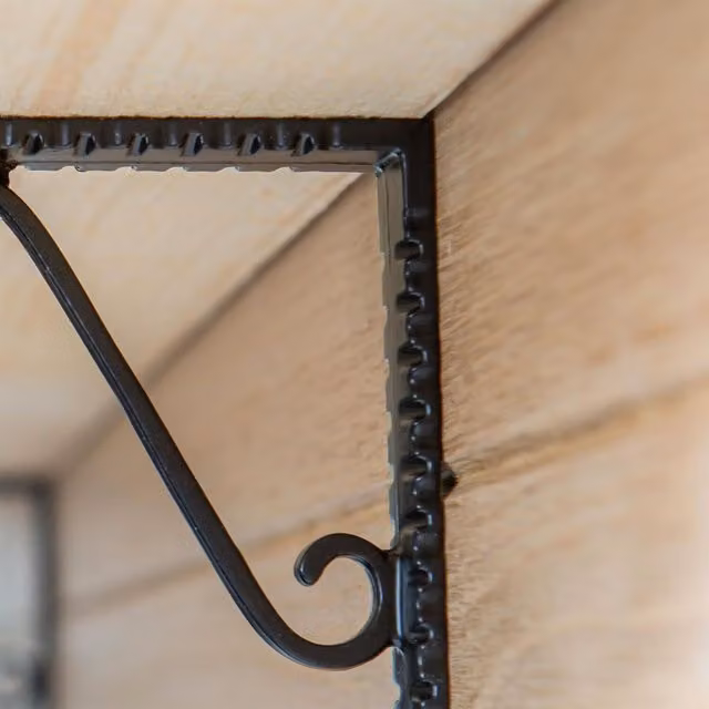 Hammer and Tongs Notched Scroll Iron Shelf Bracket, Matt Black, Pack of 6, Depth: 10.5 cm – 1