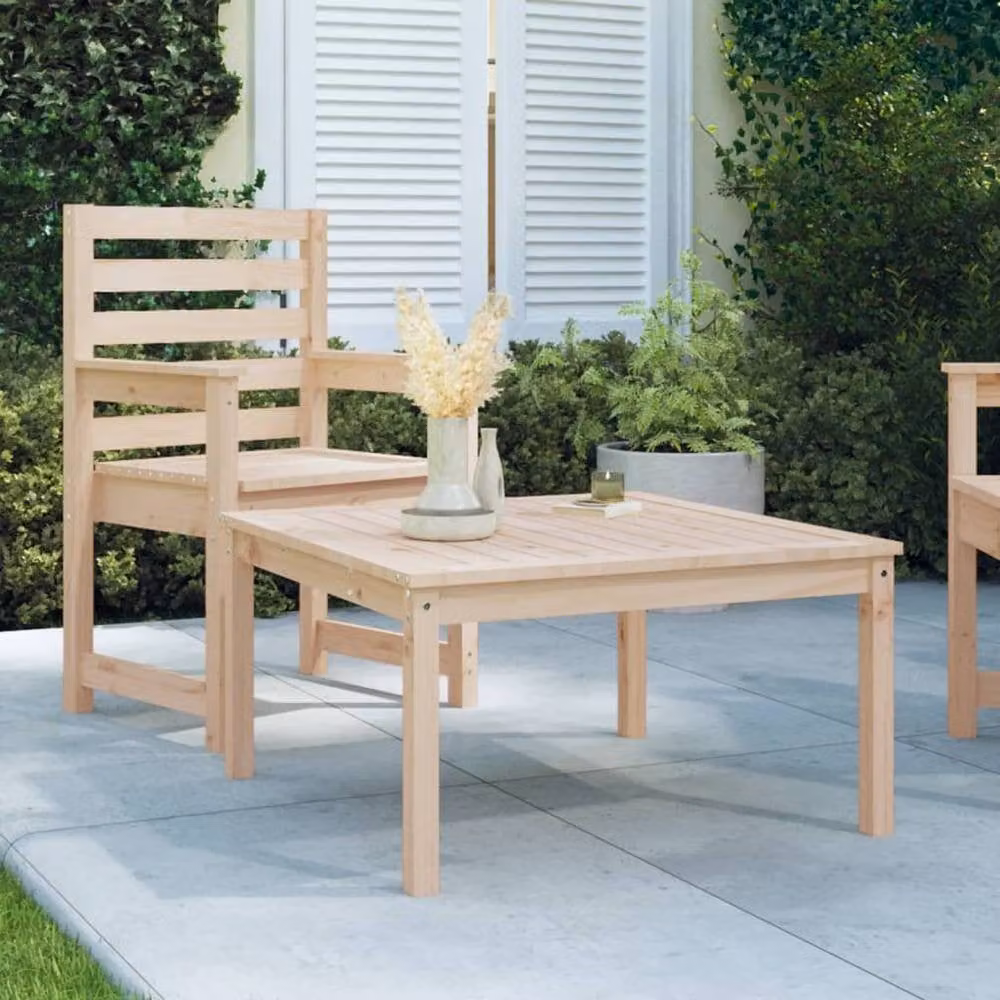 Berkfield Home Square Garden Table in Light Brown Solid Pine, W/D/H: 82.5 x 82.5 x 45 cm – 2